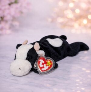 Daisy Ty Black and White Stuffed Cow